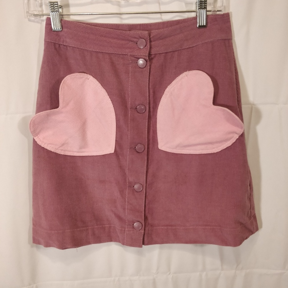 Lazy Oaf Heart Pocket Cord Skirt